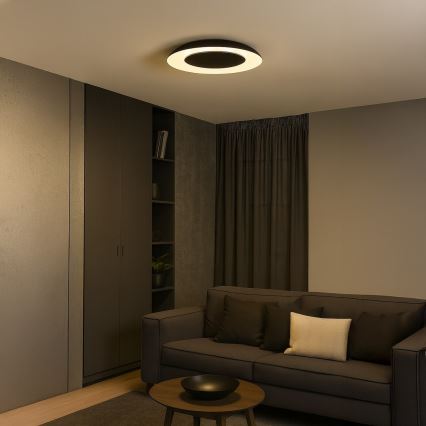 Lámpara de techo LED PIATTINO LED/30W/230V 3000/4000/6000K Ø 40 cm negra