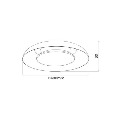 Lámpara de techo LED PIATTINO LED/30W/230V 3000/4000/6000K Ø 40 cm negro/dorado