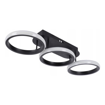 Lámpara de techo LED regulable 30W/230V 3000-6500K negra, Wi-Fi Tuya + mando a distancia