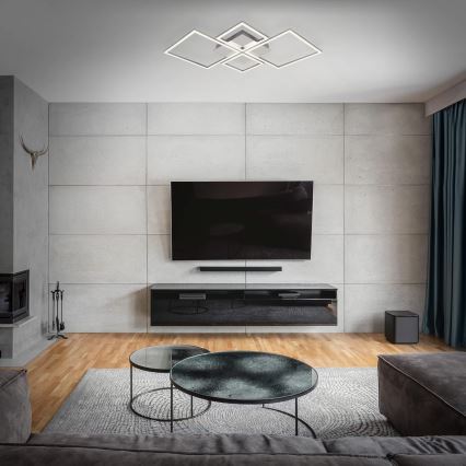 Lámpara de techo LED regulable 42W/230V 3000K cromo mate