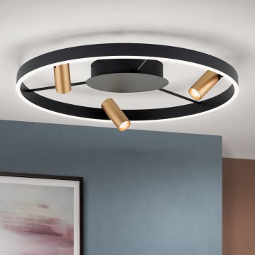 Lámpara de techo LED regulable BERLIN LED/50W/230V negra/dorada