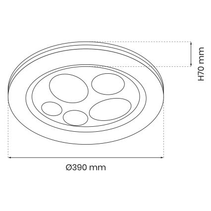 Lámpara de techo LED regulable BUBBLES LED/48W/230V + mando a distancia