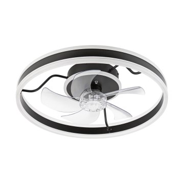 Lámpara de techo LED regulable con ventilador APOLLO LED/38W/230V negra + mando a distancia