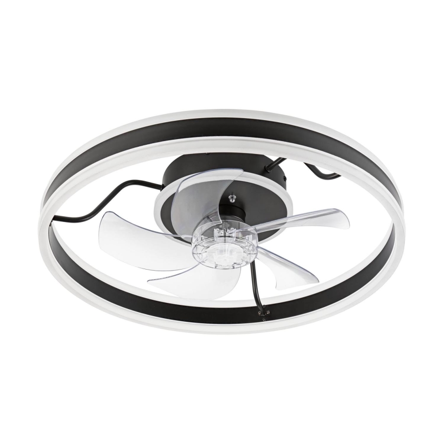 Lámpara de techo LED regulable con ventilador APOLLO LED/38W/230V negra + mando a distancia