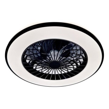 Lámpara de techo LED regulable con ventilador VENTELUX LED/48W/230V 3000/4000/6500K diámetro 48,5 cm negra + mando a distancia