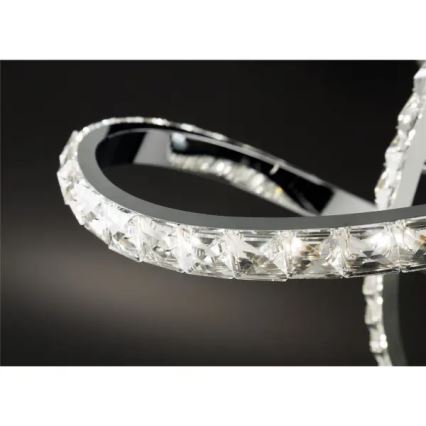 Lámpara de techo LED regulable de montaje en superficie ABRO LED/26W/230V, cromo brillante