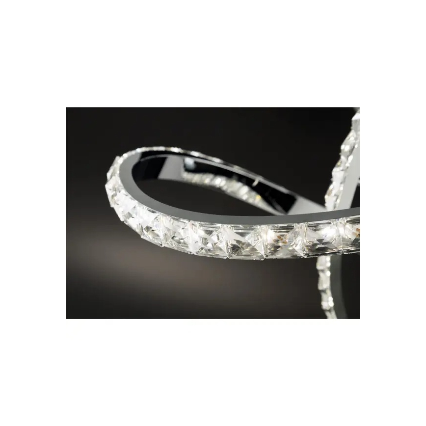 Lámpara de techo LED regulable de montaje en superficie ABRO LED/26W/230V, cromo brillante