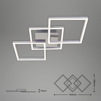 Lámpara de techo LED regulable LED/36W/230V 3000K cromo mate