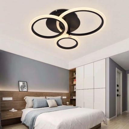 Lámpara de techo LED regulable LED/40W/230V 3000-6500K negro + control remoto