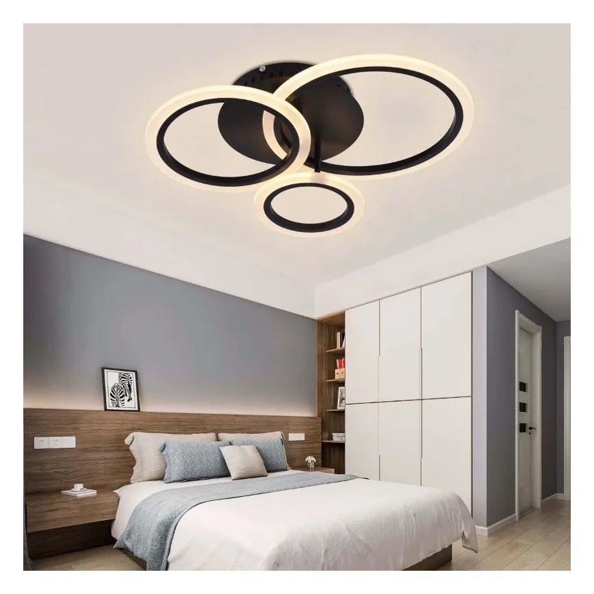 Lámpara de techo LED regulable LED/40W/230V 3000-6500K negro + control remoto
