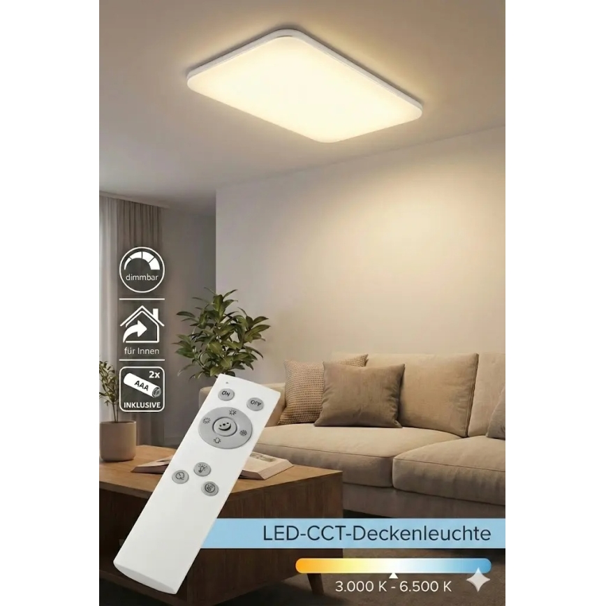 Luminaria de techo LED regulable LED/48W/230V 3000-6500K blanco + mando a distancia