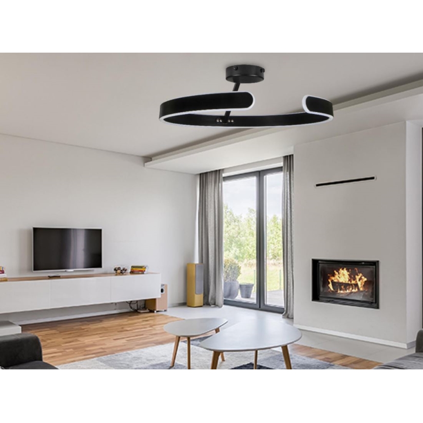 Lámpara de techo LED regulable LED/72W/230V 3000-6500K negro + control remoto
