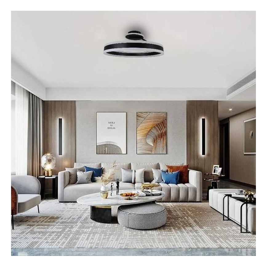 Lámpara de techo LED regulable LED/86W/230V 3000-6500K negro + control remoto