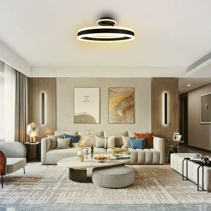 Lámpara de techo LED regulable LED/86W/230V 3000-6500K negro + control remoto