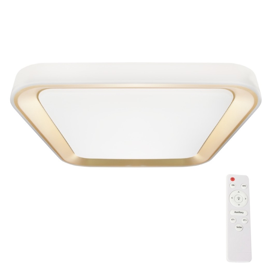 Lámpara de techo LED regulable QUADRO LED/38W/230V 3000-6000K blanco/dorado + mando a distancia