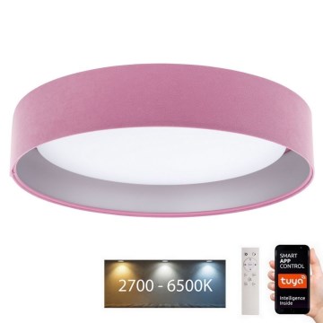 Lámpara de techo LED regulable SMART GALAXY LED/36W/230V Ø 55 cm 2700-6500K Wi-Fi Tuya rosa/plata + mando a distancia