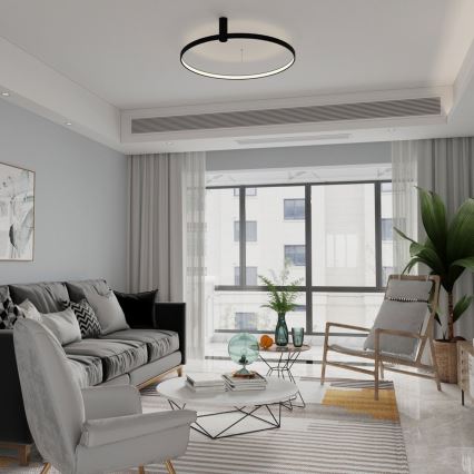 Lámpara de techo LED RING S LED/34W/230V 3000/4000/6000K Ø 60 cm negra