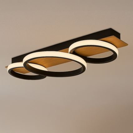 Lámpara de techo LED ROWENA LED/18W/230V negro/marrón