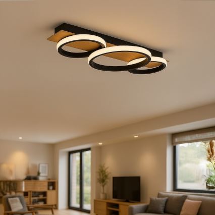 Lámpara de techo LED ROWENA LED/18W/230V negro/marrón