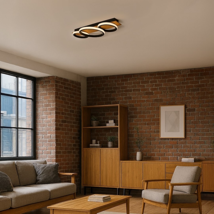 Lámpara de techo LED ROWENA LED/18W/230V negro/marrón