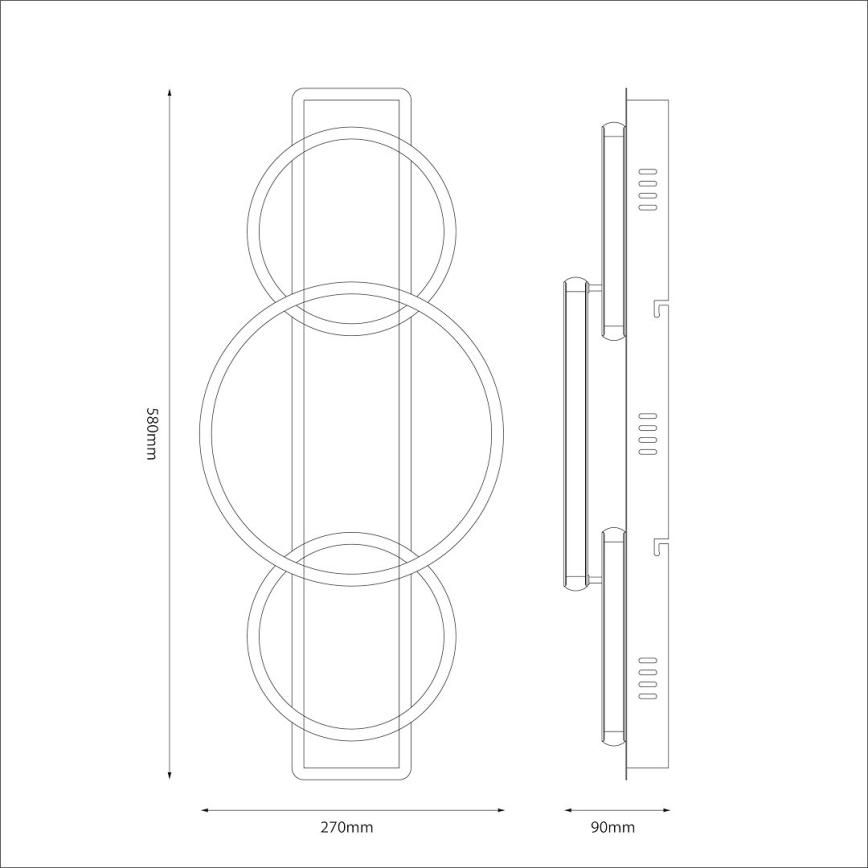 Lámpara de techo LED ROWENA LED/18W/230V negro/marrón