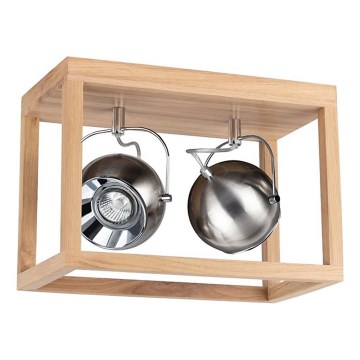 Lámpara de techo LED ROY 2xGU10/5W/230V roble mate