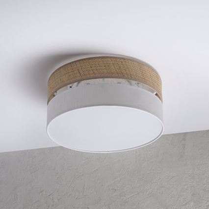Lámpara de techo LED SIRJA BOHO LED/20W/230V 4000K diámetro 35 cm beige/blanca