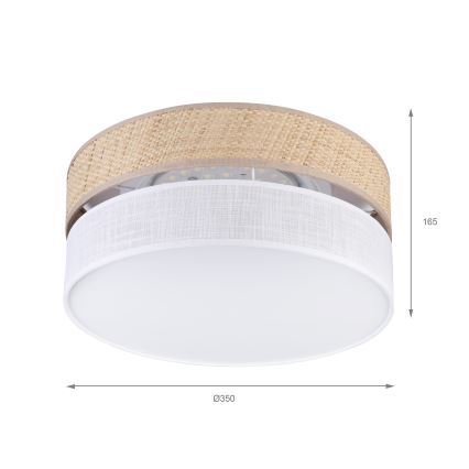 Lámpara de techo LED SIRJA BOHO LED/20W/230V 4000K diámetro 35 cm beige/blanca