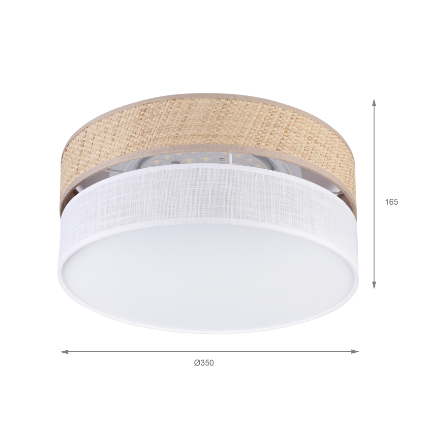 Lámpara de techo LED SIRJA BOHO LED/20W/230V 4000K diámetro 35 cm beige/blanca