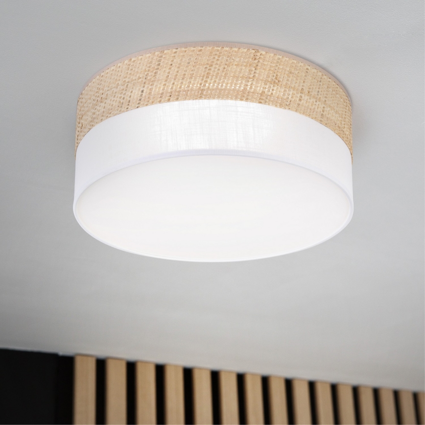 Lámpara de techo LED SIRJA BOHO LED/20W/230V 4000K Ø 35 cm beige/blanca