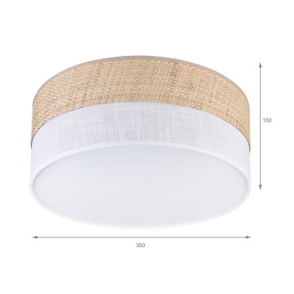 Lámpara de techo LED SIRJA BOHO LED/20W/230V 4000K Ø 35 cm beige/blanca
