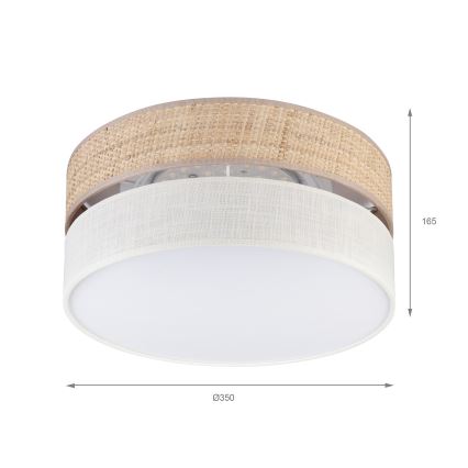 Lámpara de techo LED SIRJA BOHO LED/20W/230V 4000K Ø 35 cm beige/crema