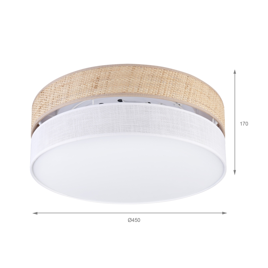 Lámpara de techo LED SIRJA BOHO LED/36W/230V 4000K Ø 45 cm beige/blanco
