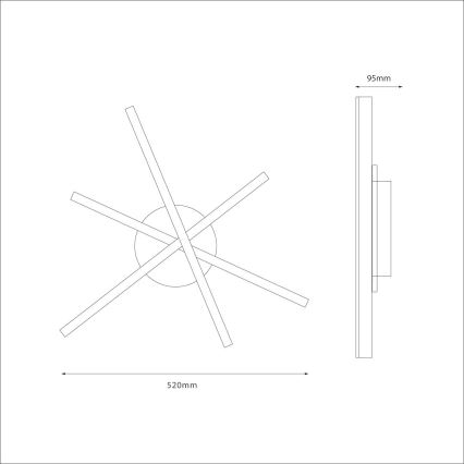 Lámpara de techo LED STICK LED/12W/230V negra