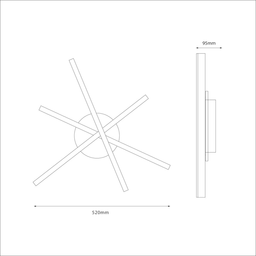 Lámpara de techo LED STICK LED/12W/230V negra