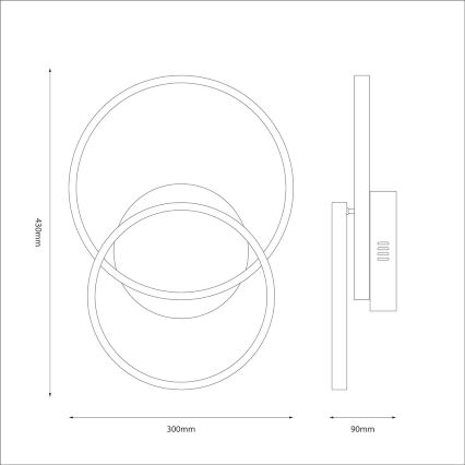 Lámpara de techo LED TITANO LED/12W/230V negra