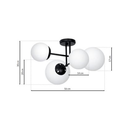 Lámpara de techo LIMA 4xE14/40W/230V