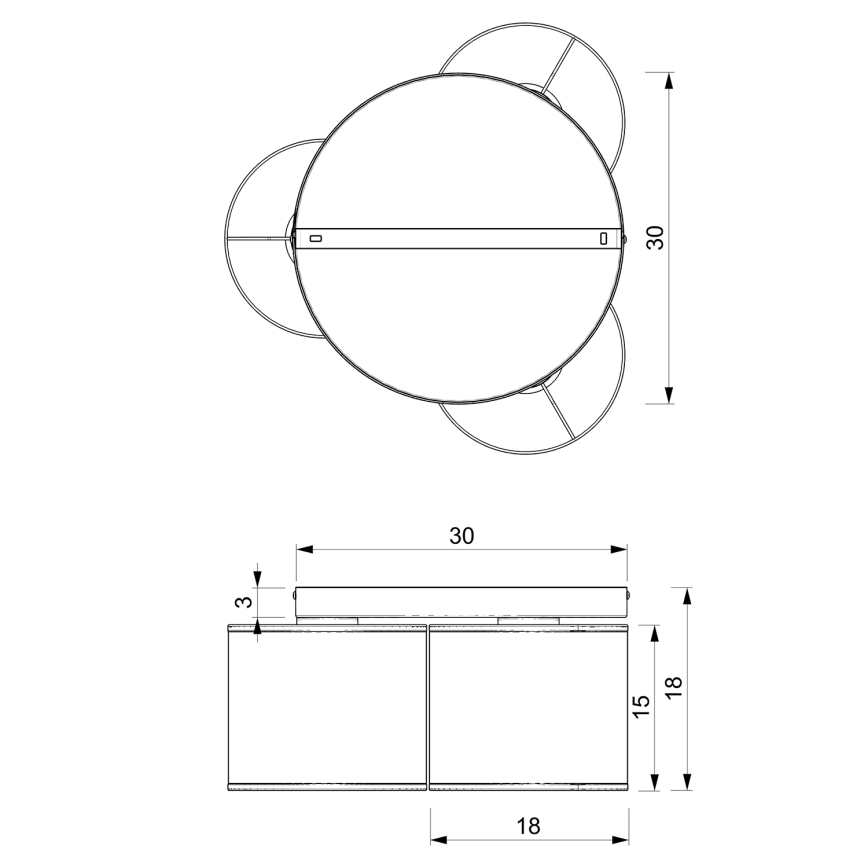 Lámpara de techo empotrada LOFT SHADE 3xE27/60W/230V blanca/dorada
