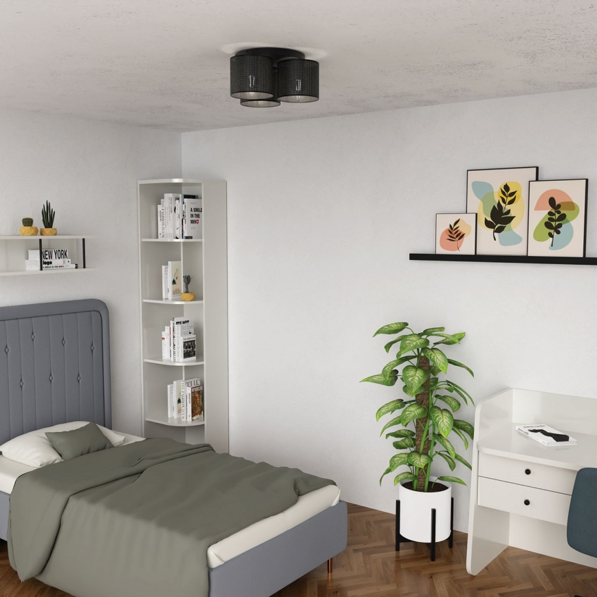 Lámpara de techo empotrada LOFT SHADE 3xE27/60W/230V negra