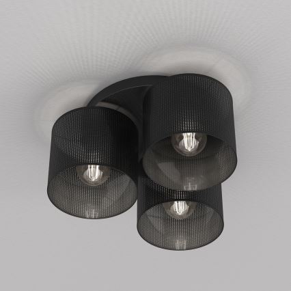 Lámpara de techo empotrada LOFT SHADE 3xE27/60W/230V negra