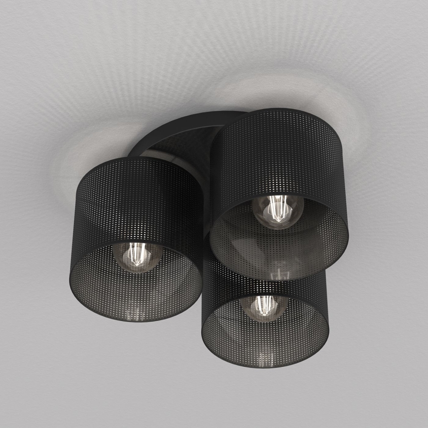 Lámpara de techo empotrada LOFT SHADE 3xE27/60W/230V negra