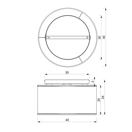 Lámpara de techo LOFT SHADE 3xE27/60W/230V negro