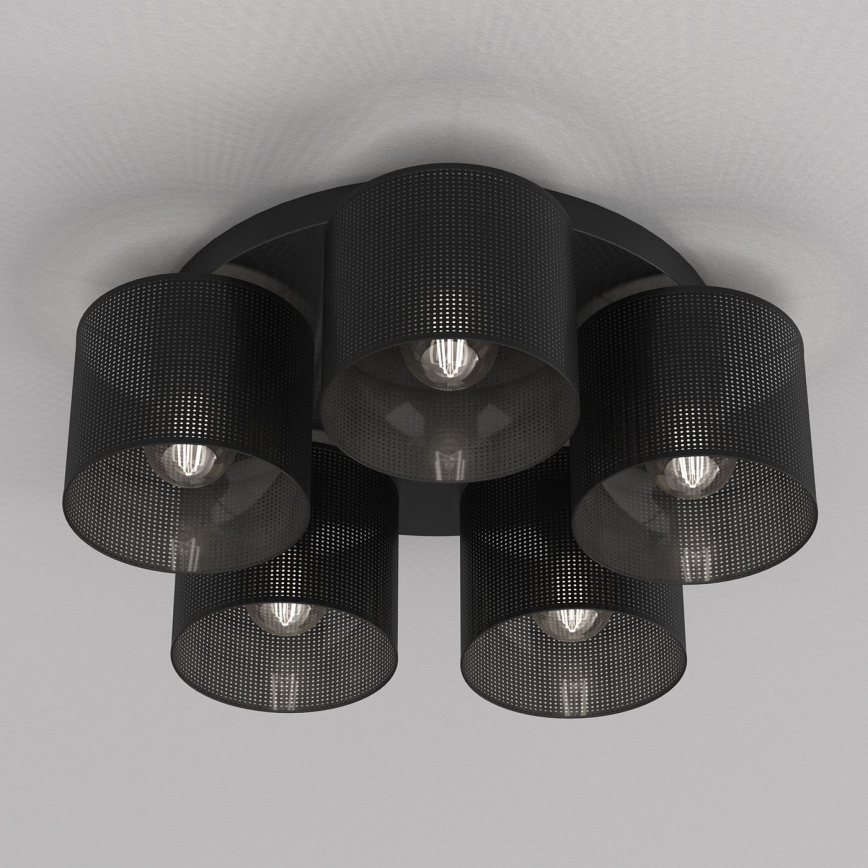 Lámpara de techo empotrada LOFT SHADE 5xE27/60W/230V negra