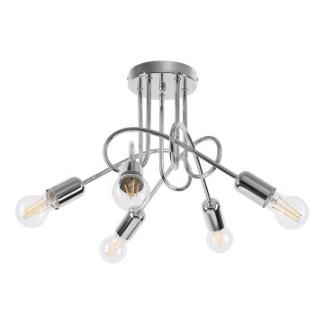 Lámpara de techo LOOP 5xE27/15W/230V cromo brillante