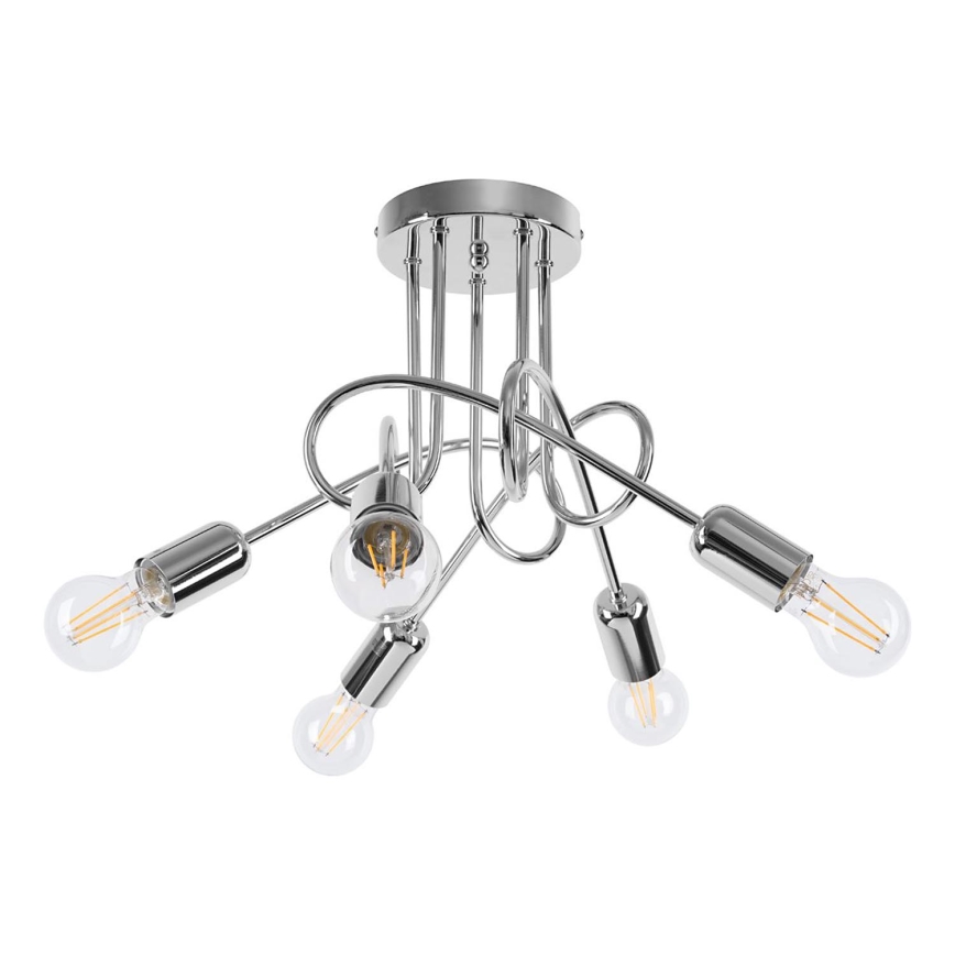 Lámpara de techo LOOP 5xE27/15W/230V cromo brillante