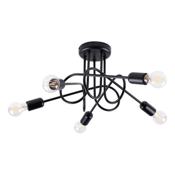 Lámpara de techo LOOP 5xE27/15W/230V negro
