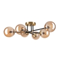 Lámpara de techo MALENA 6xE14/5W/230V dorado/negro/beige ahumado