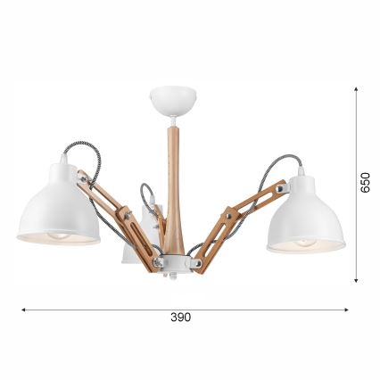 Lámpara de techo MARCELLO 3xE27/60W/230V haya