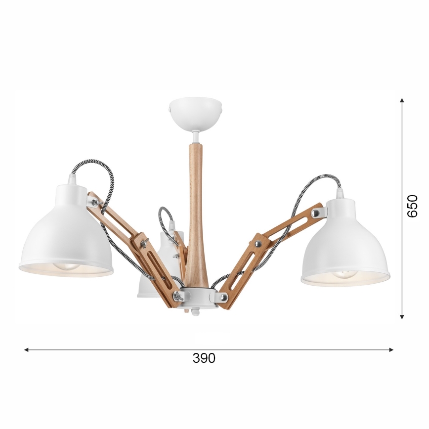 Lámpara de techo MARCELLO 3xE27/60W/230V haya