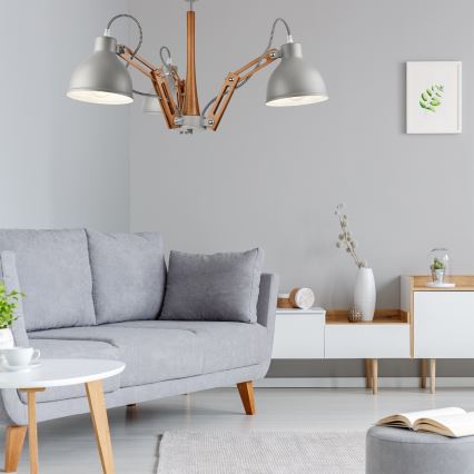 Lámpara de techo empotrada MARCELLO 3xE27/60W/230V haya